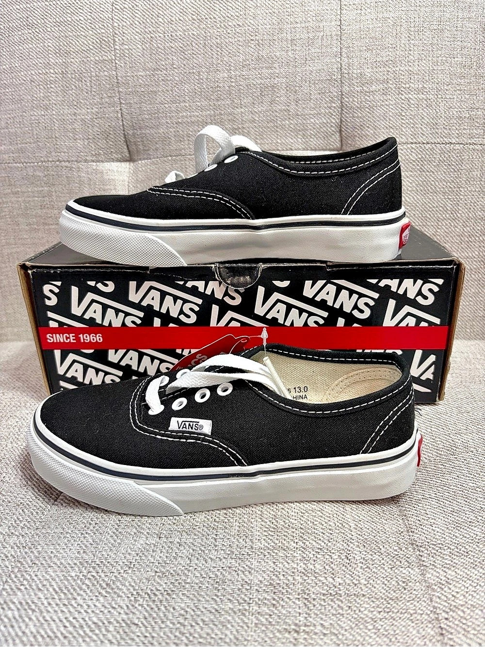 Vans Authentic black sneakers, NWT -Kids 13 #skateboarding #authentic #NWT #vans
